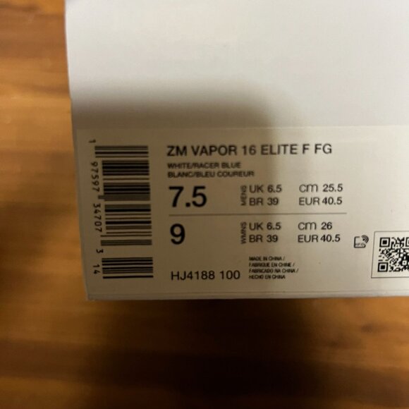 Nike Mercurial Vapor 16 Elite FG Blueprint Pack HJ4188-100 Men's 7.5 - Picture 10 of 10